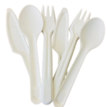 Wholesale Biodegradable Cutlery 100% Compostable Disposable Sugarcane Bagasse Pulp Molding Fork Knife Spoon Cutlery