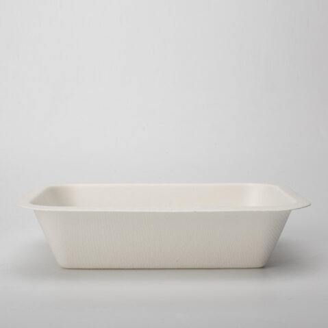 Disposable Fast Food Packaging Tray Biodegradable Sugarcane Bagasse Bamboo Pulp Mould Sushi