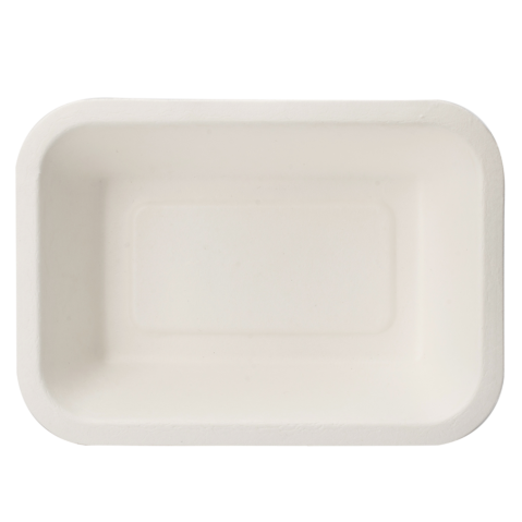 Disposable Fast Food Packaging Tray Biodegradable Sugarcane Bagasse Bamboo Pulp Mould Sushi