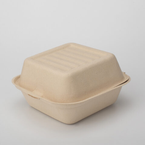 Eco-Friendly Pulp Mould Takeaway Packaging Disposable Sugarcane Bagasse Burger Box Biodegradable