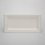 Eco Friendly Takeaway Food Hold Microwavable Biodegradable Disposable Plates Made from Sugarcane Waste Rectangular Bagasse Plates
