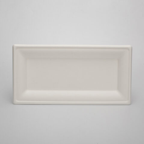 Eco Friendly Takeaway Food Hold Microwavable Biodegradable Disposable Plates Made from Sugarcane Waste Rectangular Bagasse Plates