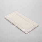 Eco Friendly Takeaway Food Hold Microwavable Biodegradable Disposable Plates Made from Sugarcane Waste Rectangular Bagasse Plates