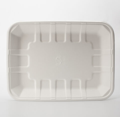 PFAS Free Custom Disposable Biodegradable Food Packaging Sugarcane Bagasse Pulp Tray With Lid