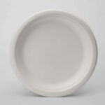 PFAS Free Disposable Biodegradable Sugarcane Bagasse Paper Pulp Mould Cake Boards Round Charger Plates
