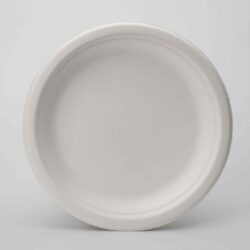 PFAS Free Disposable Biodegradable Sugarcane Bagasse Paper Pulp Mould Cake Boards Round Charger Plates