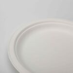 PFAS Free Disposable Biodegradable Sugarcane Bagasse Paper Pulp Mould Cake Boards Round Charger Plates