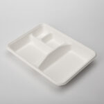 PFAS Free Wholesale 4 Compartment Take Away Biodegradable Eco-friendly Disposable Sugarcane Bagasse Molding Box