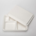 PFAS Free Wholesale 4 Compartment Take Away Biodegradable Eco-friendly Disposable Sugarcane Bagasse Molding Box